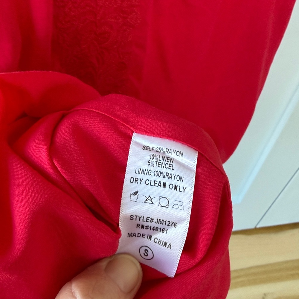 J. Marie Regina Embroidered Red Dress - Picture 9 of 12
